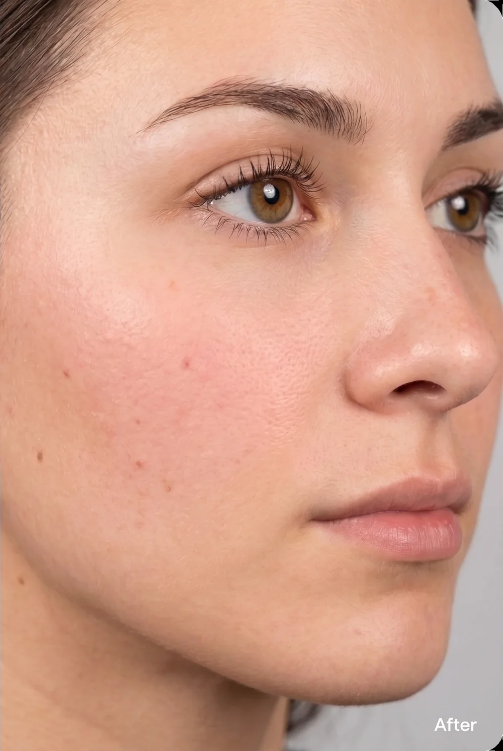 Clearer skin after a course of acne and congestion treatment