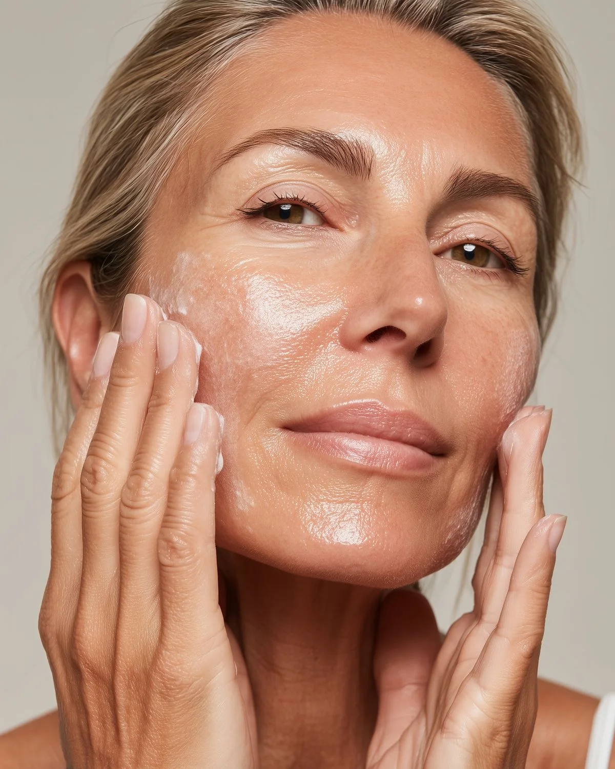 Luminous, hydrated mature skin