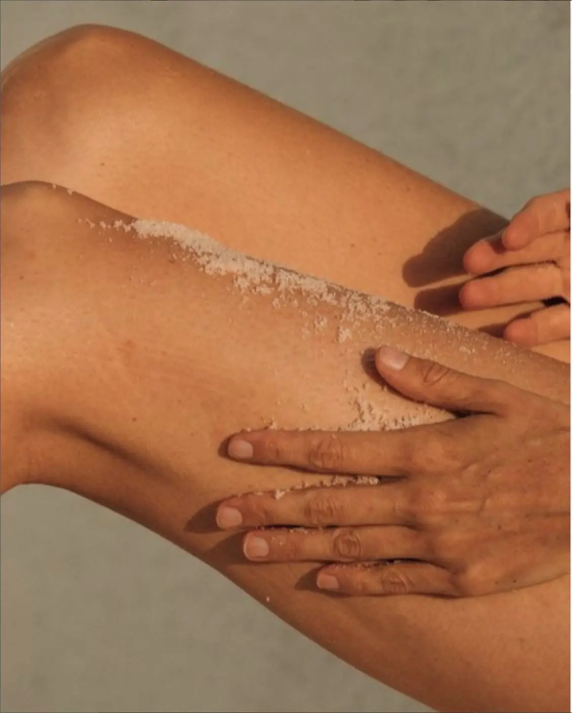 Smooth skin on the legs in soft natural light