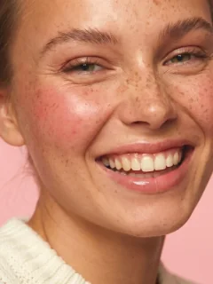 Visible facial redness and rosacea